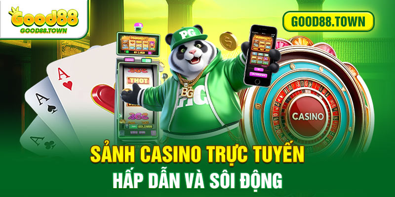 Sảnh casino trực tuyến hấp dẫn và sôi động