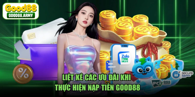 Liệt kê các ưu đãi khi thực hiện nạp tiền GOOD88